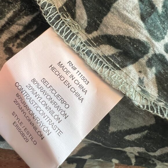 Figuerao & Flower Womens Long Sleeve Floral Button-Up Midi Dress Green/Yellow Si - Picture 4 of 11